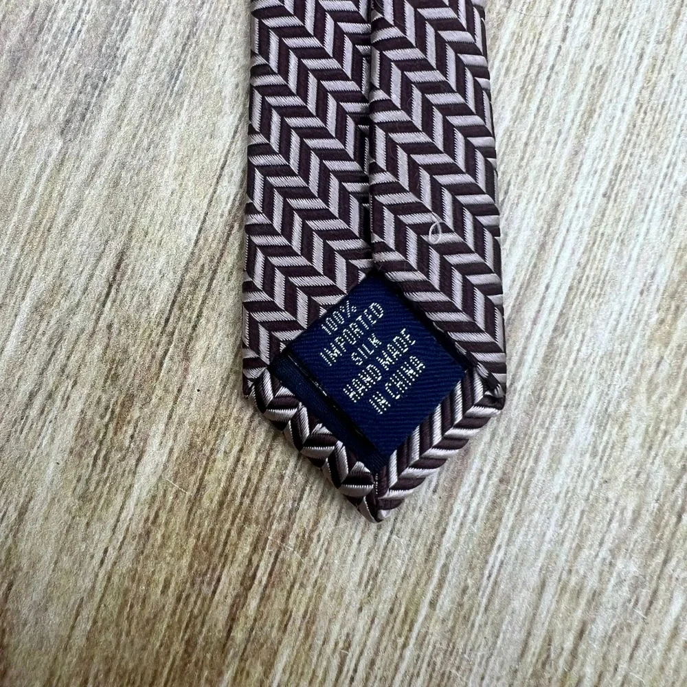 Paul Fredrick Silk Tie Bronze Herringbone Pattern‎ Business Career Necktie